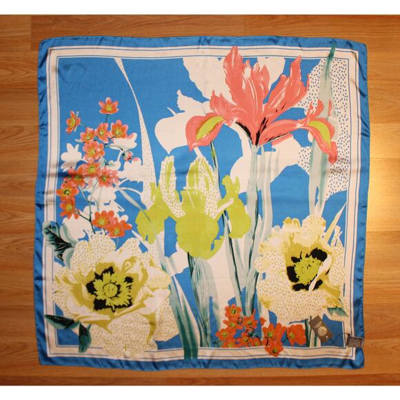 Vince Camuto Graphic Dotty Floral 100% Silk 36" Square Scarf #VC2571 - Picture 2 of 2